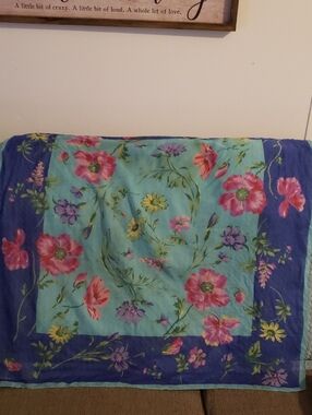 Floral Blue and Teal Sheet Tapestry
